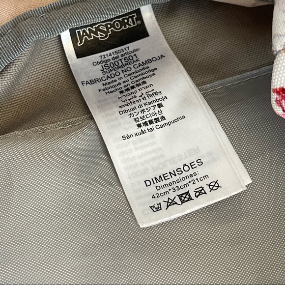 JANSPORT| White backpack with floral disign - Picture 3 of 6